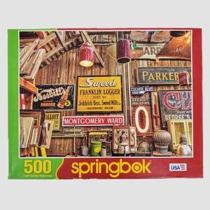 Springbok Parker Mills 500 Piece Jigsaw Puzzle Vintage Signs Americana 33-01533
